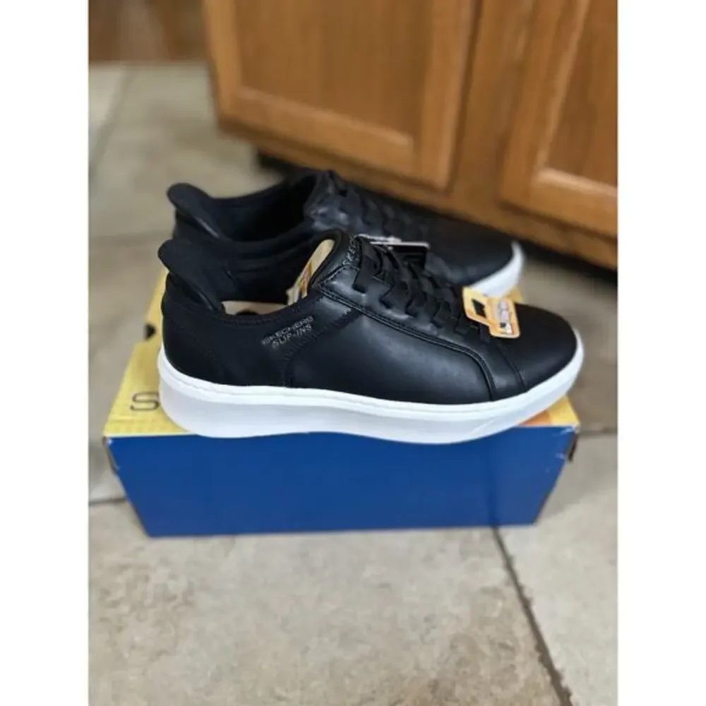 Man's Shoes SKECHERS Court Break - Double‎ Vented Hands Free Slip-Ins Sz 9 W NIB